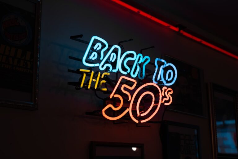 80s fashion trends neon retro sign
