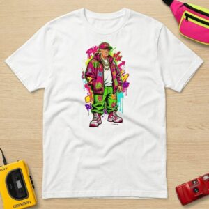 90s Donald Trump Hip Hop Retro T-Shirt - Neon Graffiti Style