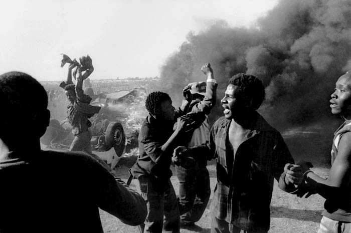 Anti-apartheid protest march demanding end to racial segregation in South Africa