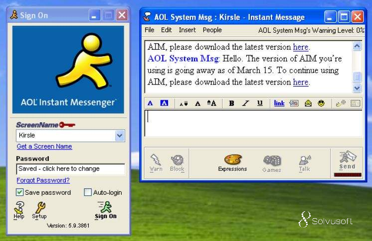 AOL Instant Messenger AIM buddy list screen the original 90s chat platform