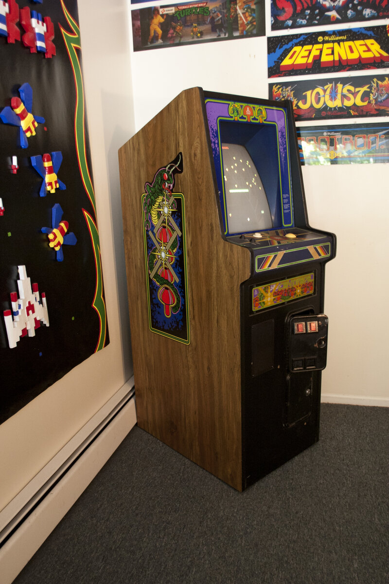 Centipede arcade cabinet with trackball controller