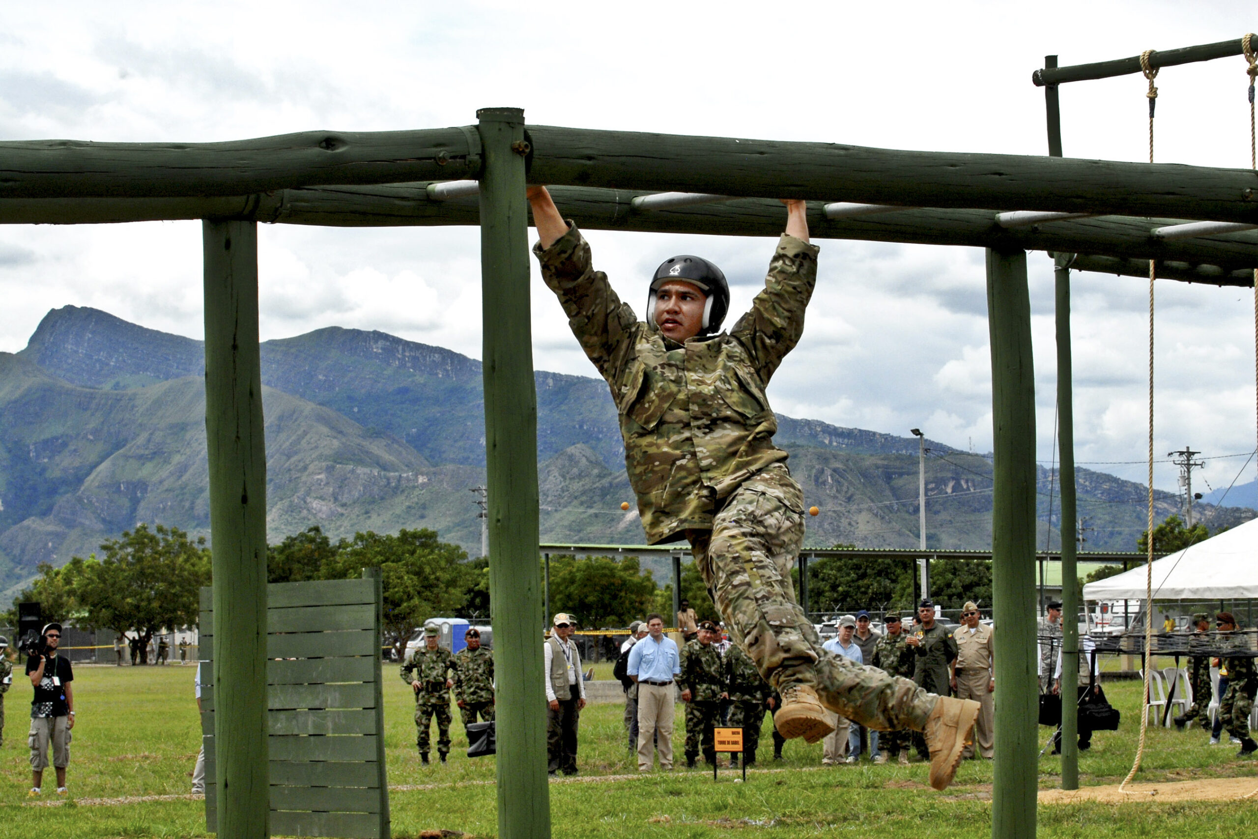Athletic obstacle course competition similar to the American Gladiators Eliminator