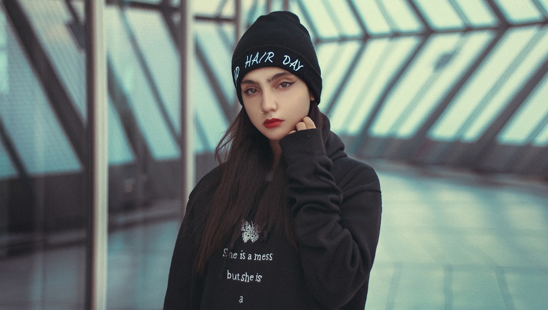 Black beanie hat 90s grunge streetwear accessories
