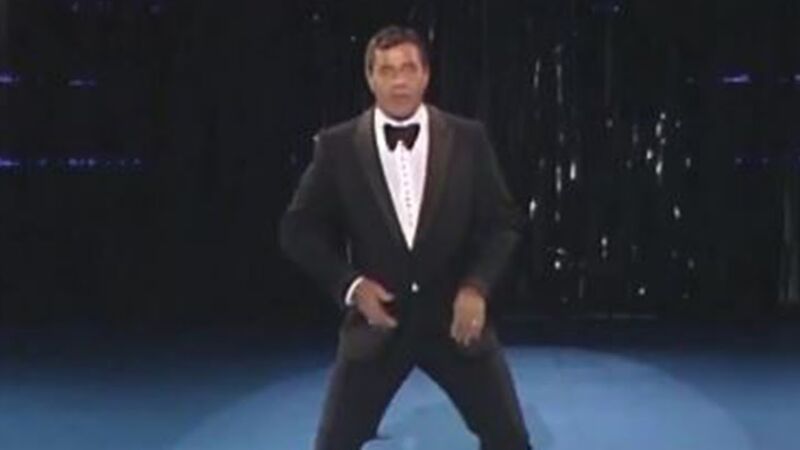 Breakin 1984 movie Shabba Doo and Boogaloo Shrimp dancing outdoors against graffiti wall Venice Beach