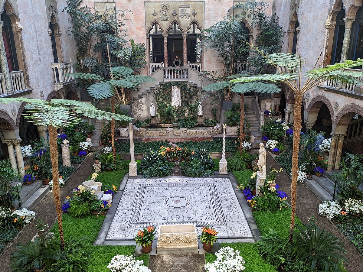 Gardner Museum Venetian-style courtyard garden and architecture