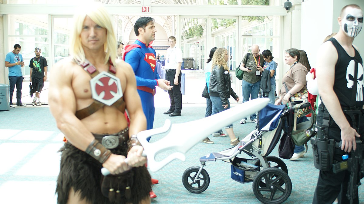 He-Man Masters of the Universe display at San Diego Comic-Con showing enduring 80s cartoon nostalgia