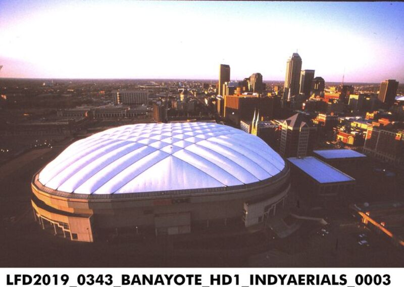 Aerial view Hoosier Dome RCA Dome Indianapolis home of the Colts 1984