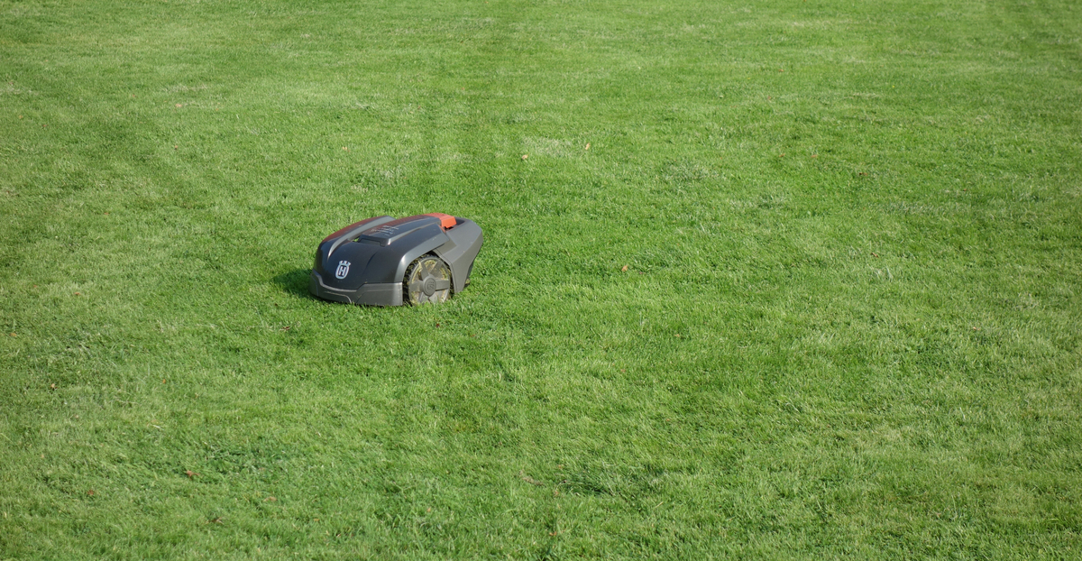 Husqvarna Automower robotic lawn mower the modern technological successor to the Flymo hover mower