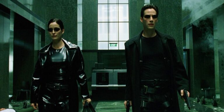 The Matrix 1999 - Keanu Reeves as Neo in the iconic cyberpunk sci-fi film that released March 31 1999