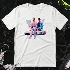 Miami Vice Crockett Tubbs Ferrari Retro 80s T-Shirt