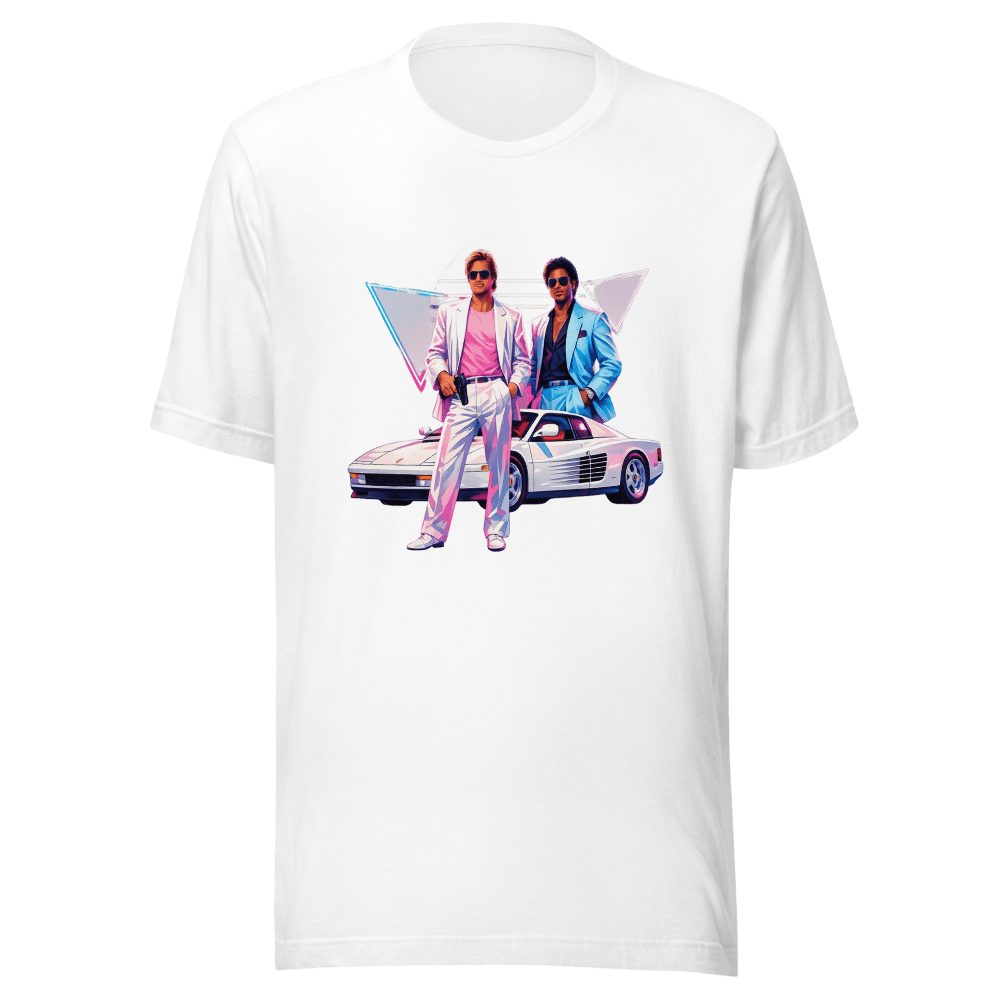 Miami Vice Crockett Tubbs Ferrari Retro 80s T-Shirt