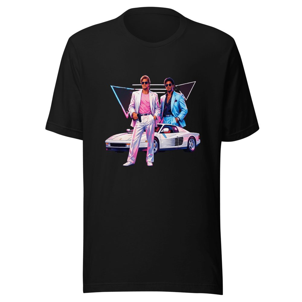 Miami Vice Crockett Tubbs Ferrari Retro 80s T-Shirt