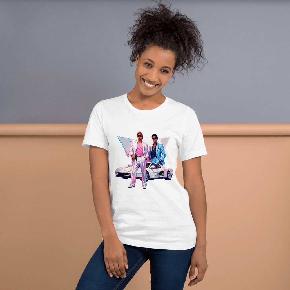 Miami Vice Crockett Tubbs Ferrari Retro 80s T-Shirt