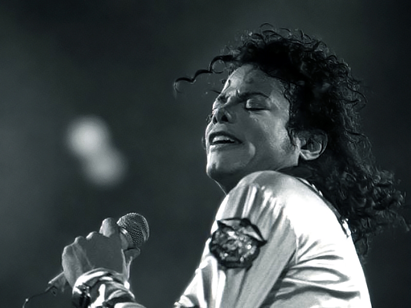 Michael Jackson performing on the Bad World Tour in 1988