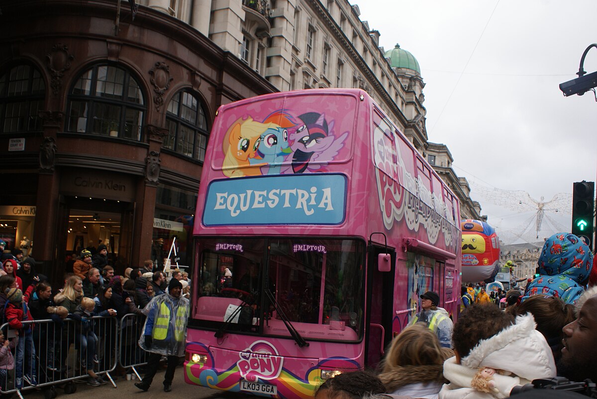 My Little Pony parade float representing the iconic 80s cartoon toy franchise born from FCC deregulation