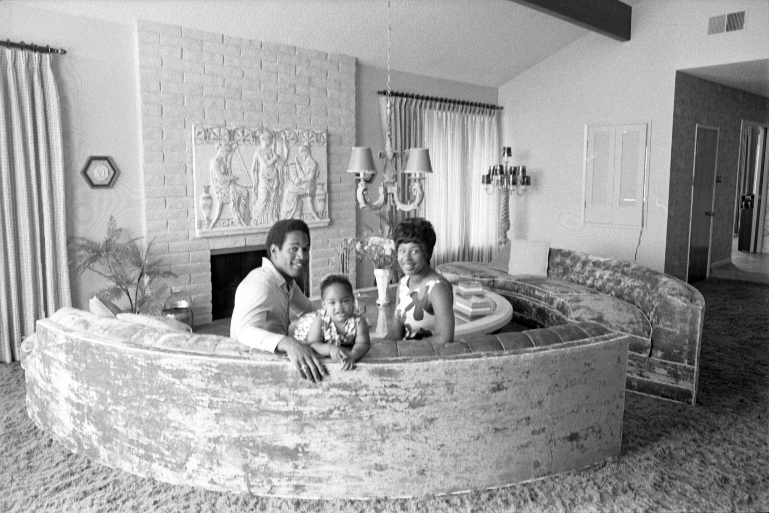 OJ Simpson with his family in 1970 showing his wholesome public image