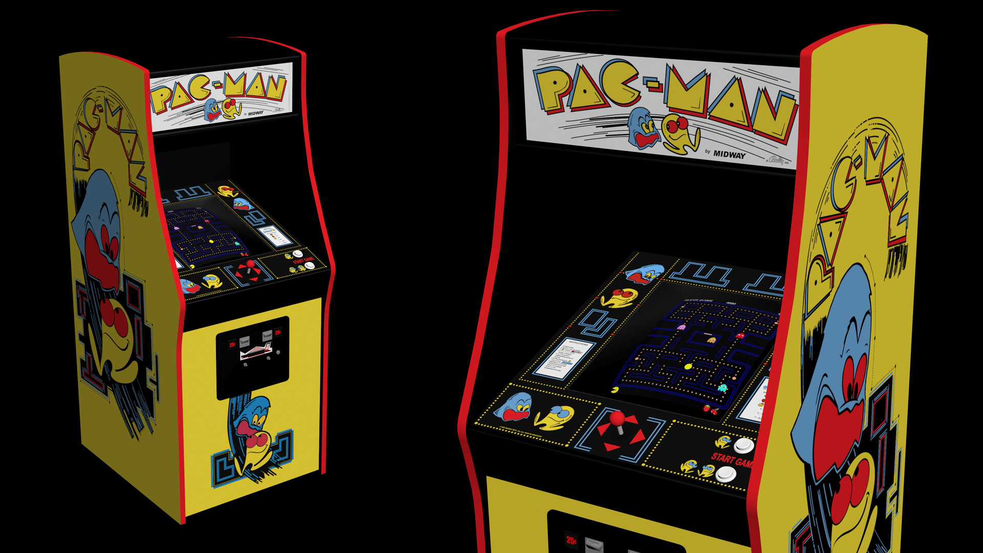 The original 1980 Pac-Man arcade cabinet, released the same year Radio Caroline's Mi Amigo sank, marking the transition from 70s to 80s popular culture
