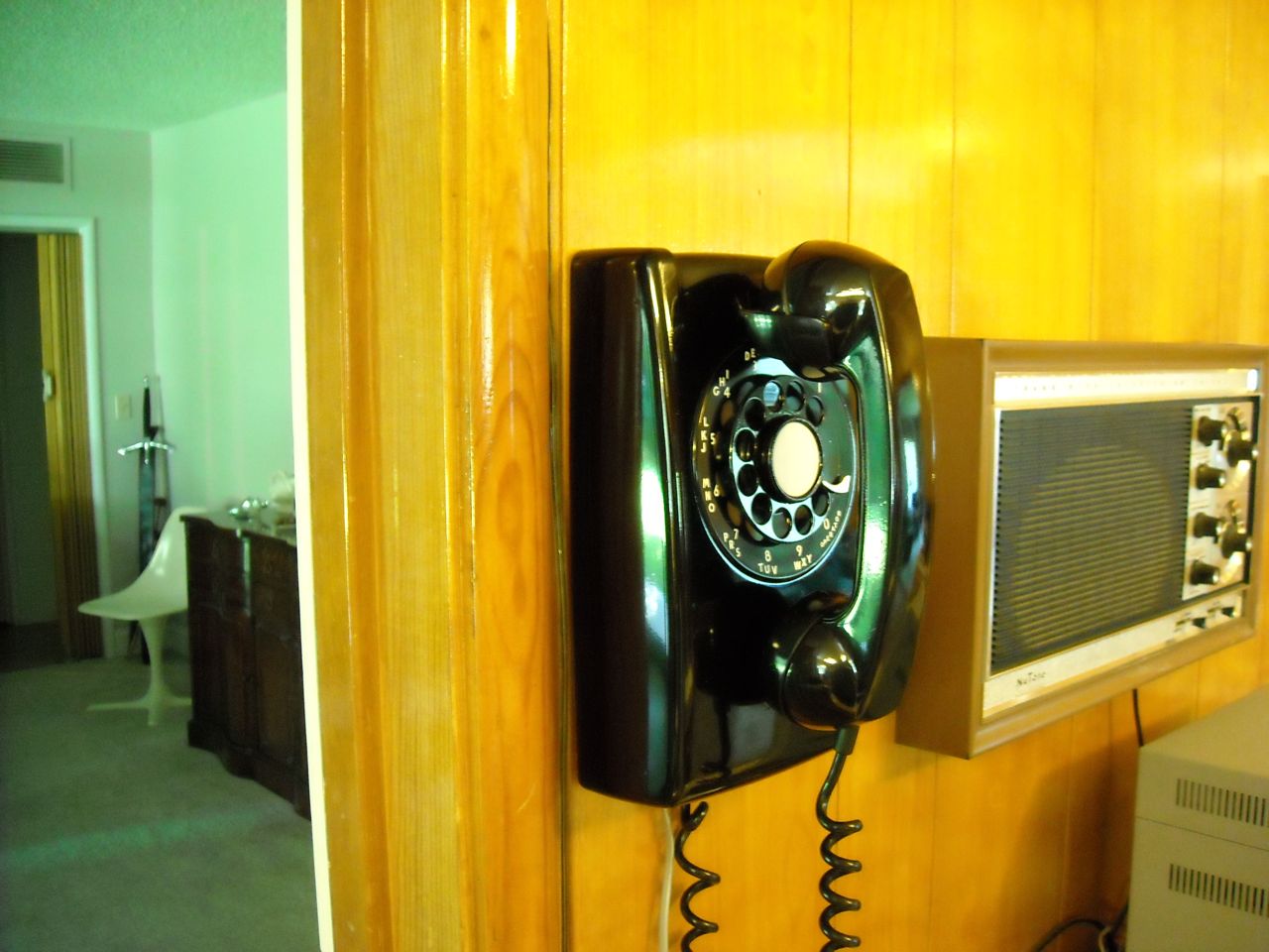 Wall-mounted home telephone used by every American household in the 1980s