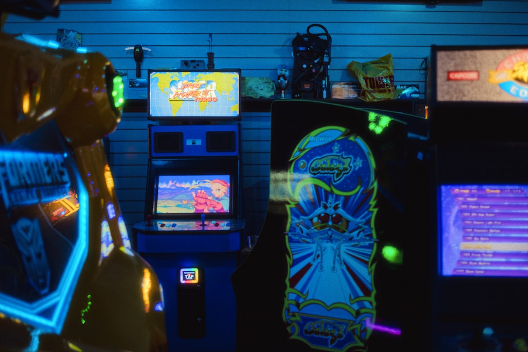 Retro arcade machines glow with 90s nostalgia