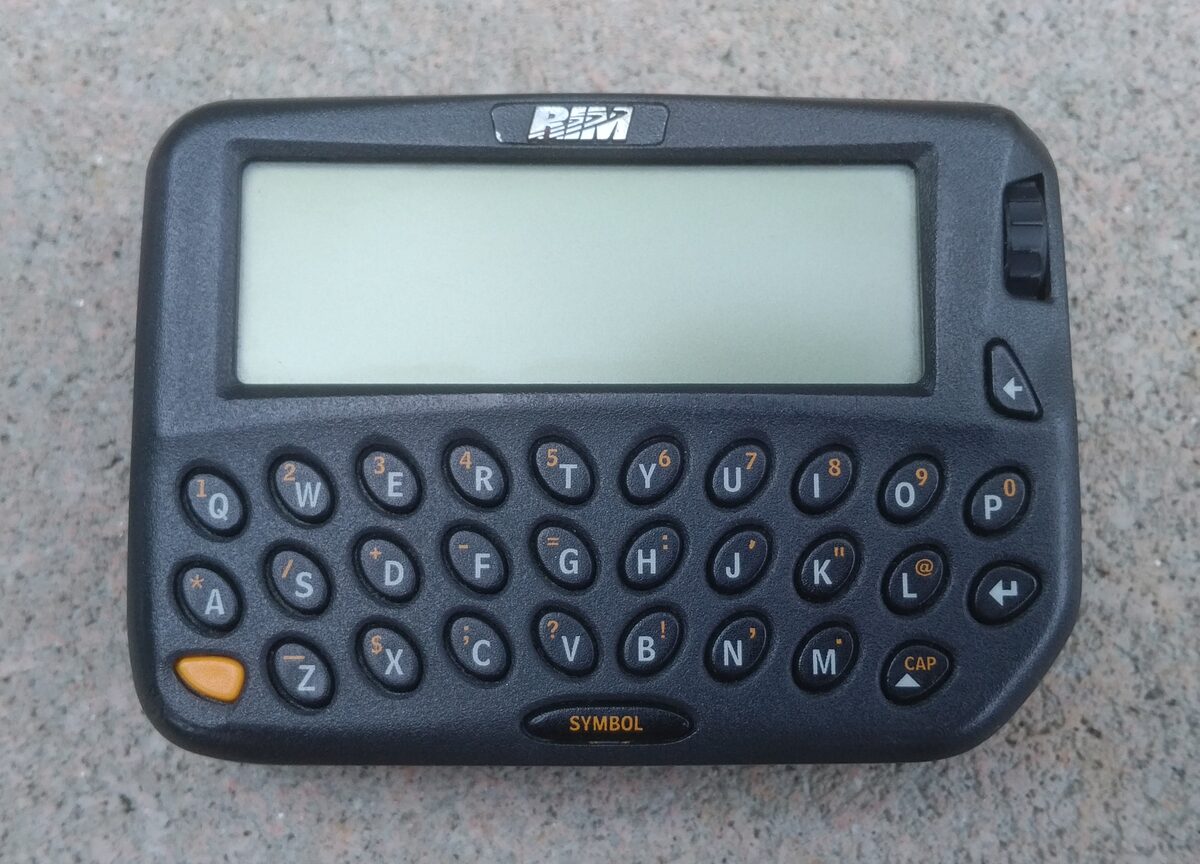 RIM BlackBerry 950 two-way pager that evolved into the smartphone