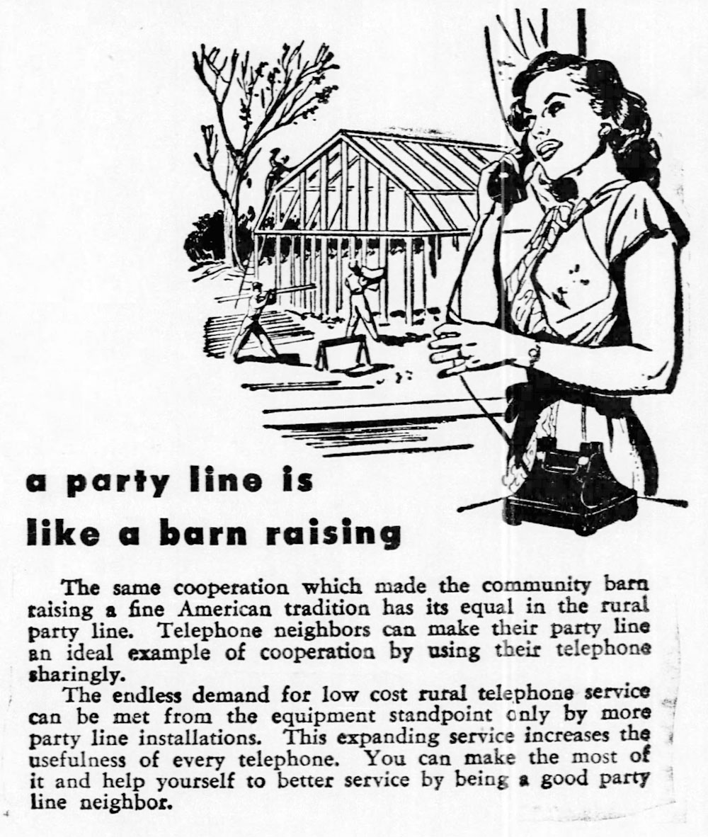 Party line telephone etiquette rules vintage guide