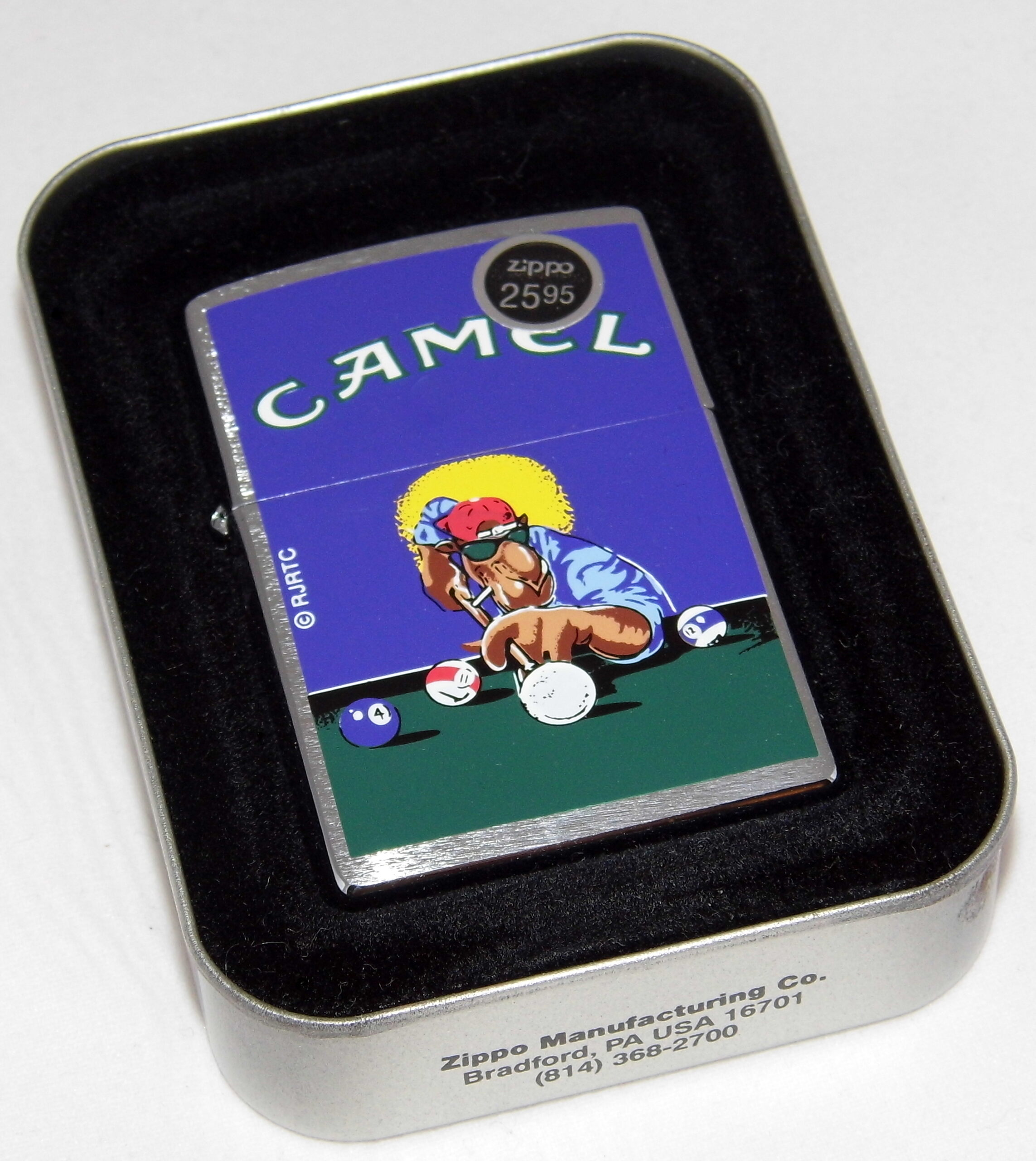 Joe Camel Zippo lighter merchandise from 1996 showing the power of tobacco marketing