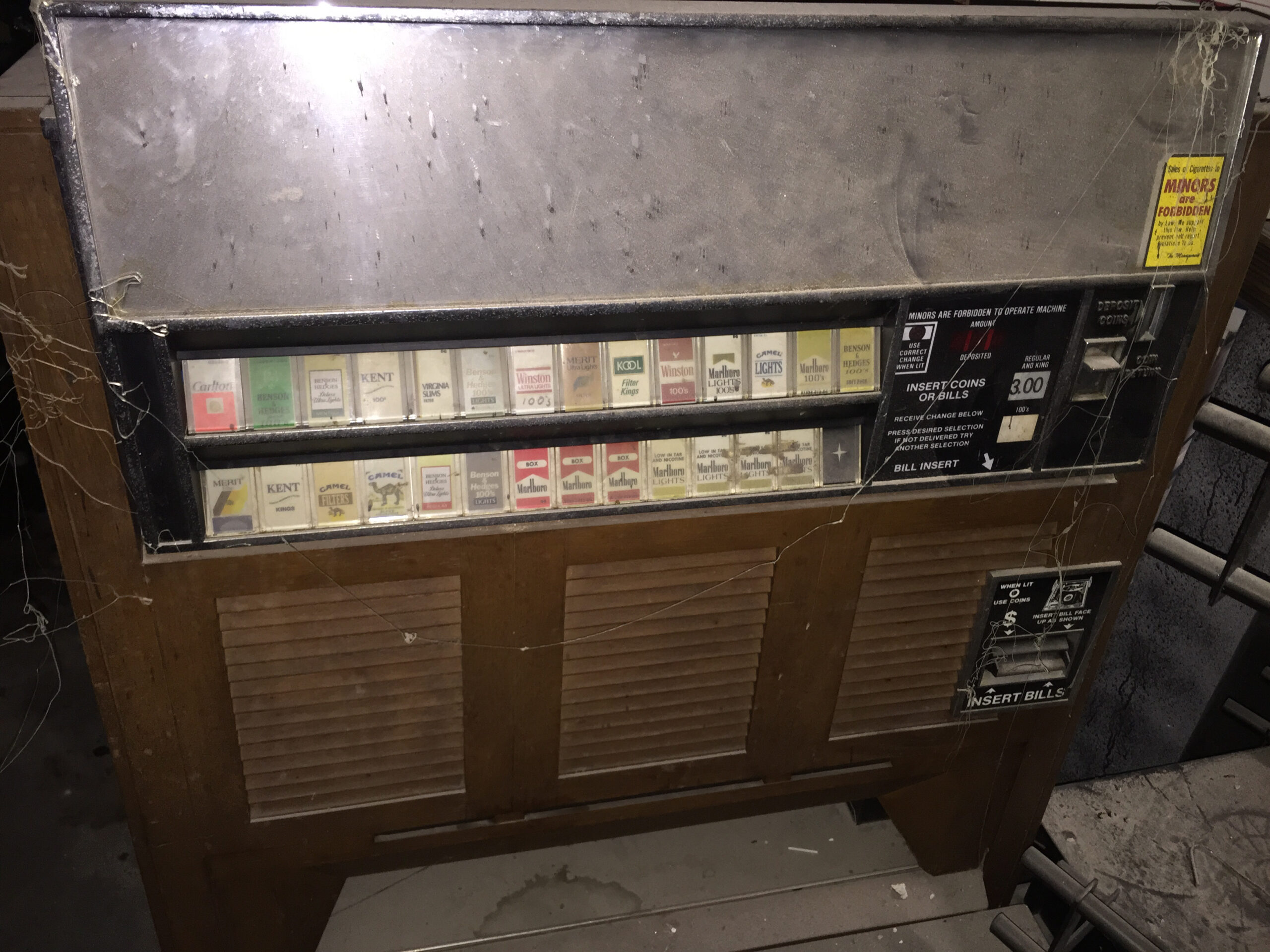 Cigarette vending machine that was a common sight in the 80s