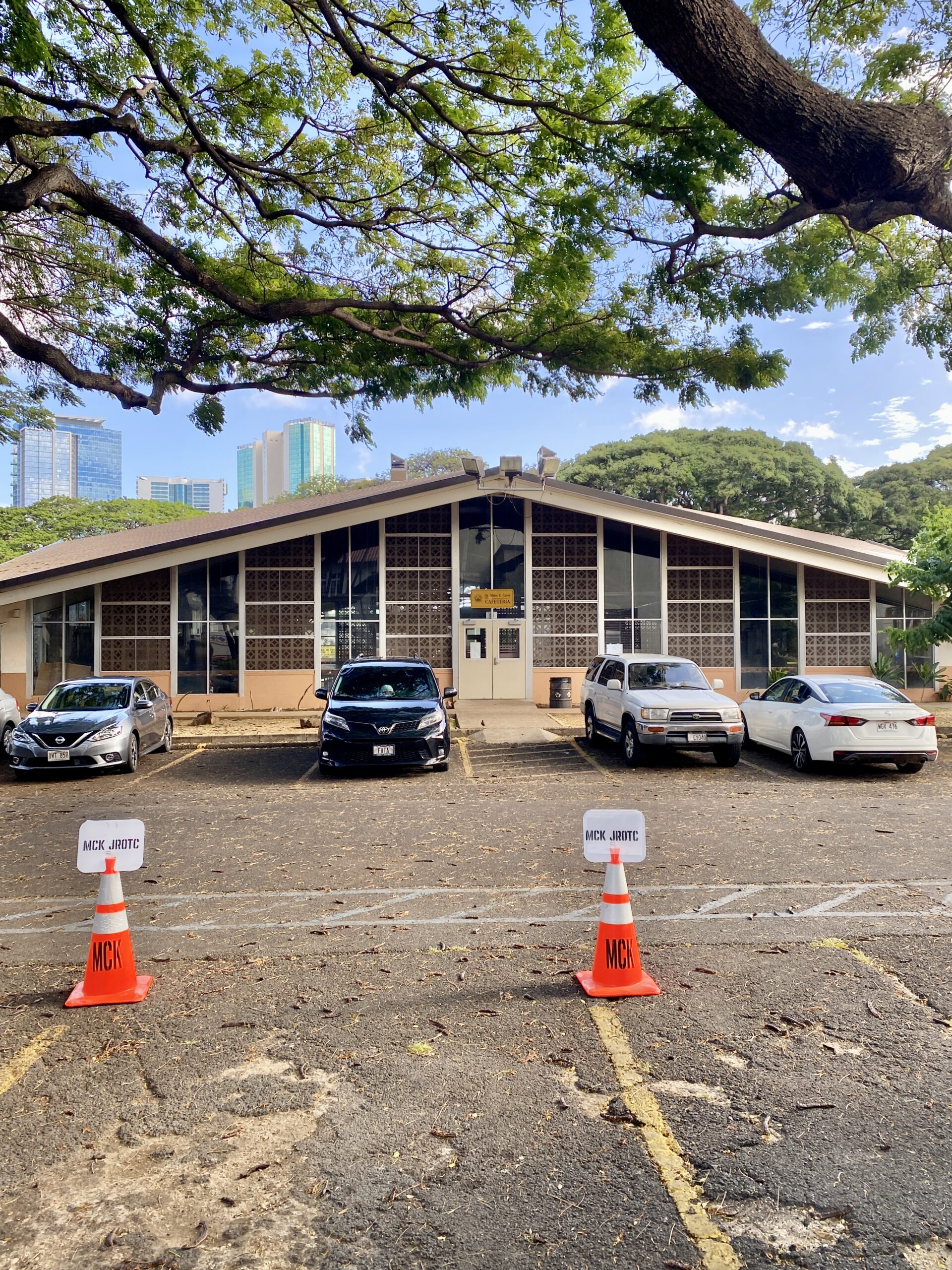 Vintage school cafeteria where 80s kids showed off their lunch boxes