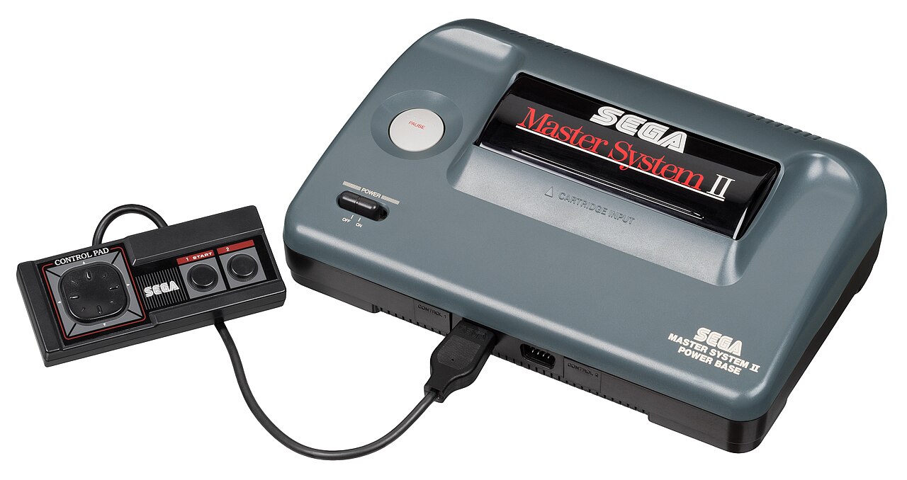 Sega Master System II with controller redesigned compact 8-bit console