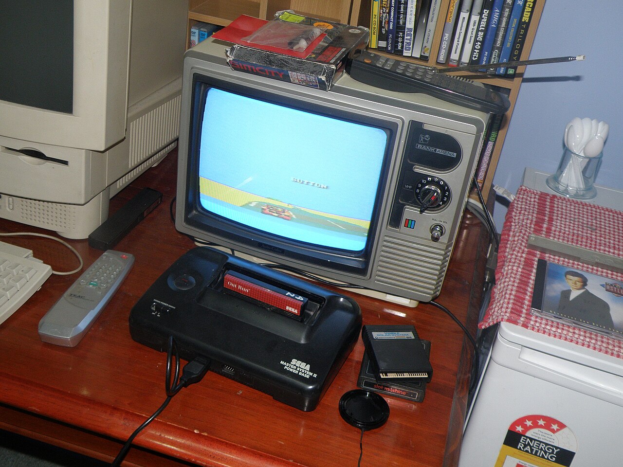 Sega Master System console with peripherals retro gaming setup 80s nostalgia