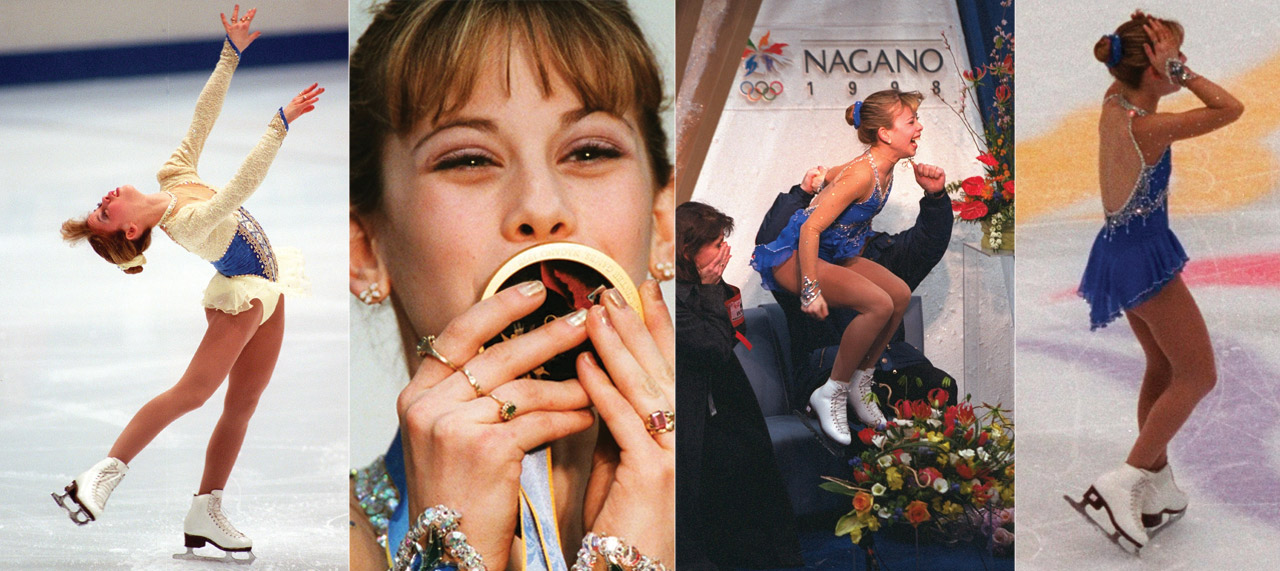 Tara Lipinski Olympic figure skating champion collage from Nagano 1998