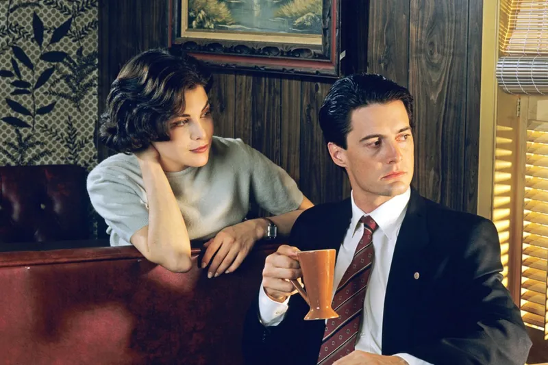 Agent Dale Cooper and Audrey Horne at the Double R Diner in Twin Peaks