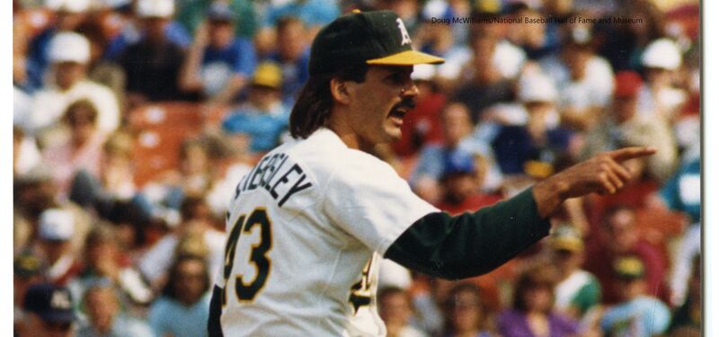 Dennis Eckersley Oakland Athletics closer pitching action