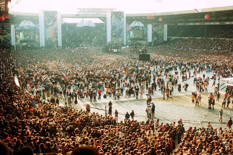 Guest performers on stage at the Freddie Mercury Tribute Concert Wembley 1992