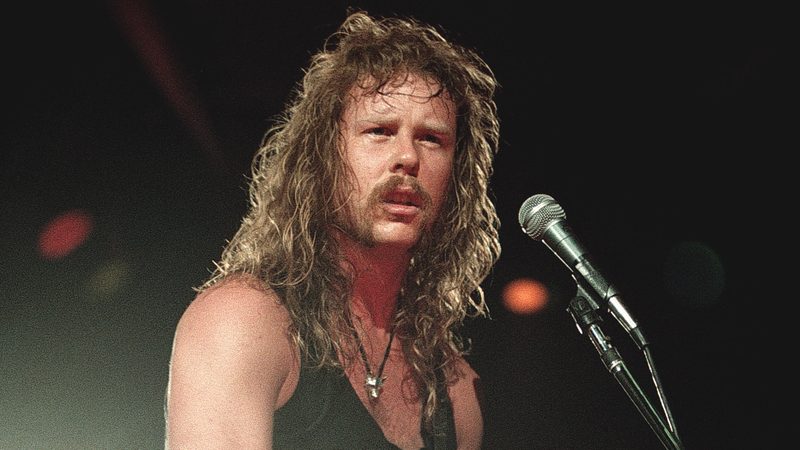 James Hetfield and Axl Rose backstage at the Freddie Mercury Tribute Concert Wembley 1992