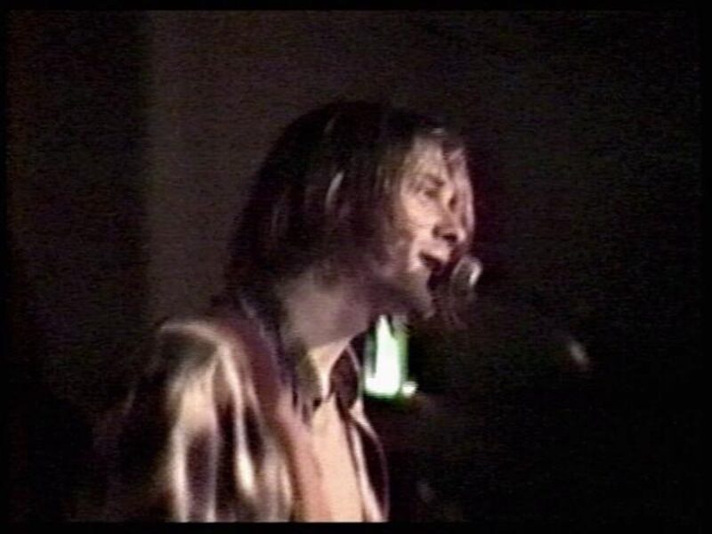 Kurt Cobain and Krist Novoselic performing at OK Hotel on April 17 1991