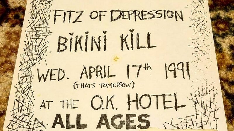 Handmade flyer for Nirvana's April 17 1991 OK Hotel show in Seattle