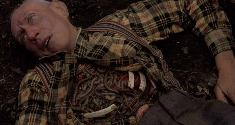 Squirm 1976 movie still of Carl in one of the film's meaner scenes