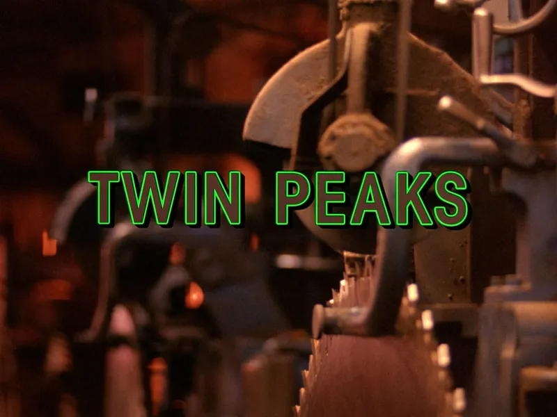 Twin Peaks opening credits showing sawmill machinery from the 1990 ABC pilot episode