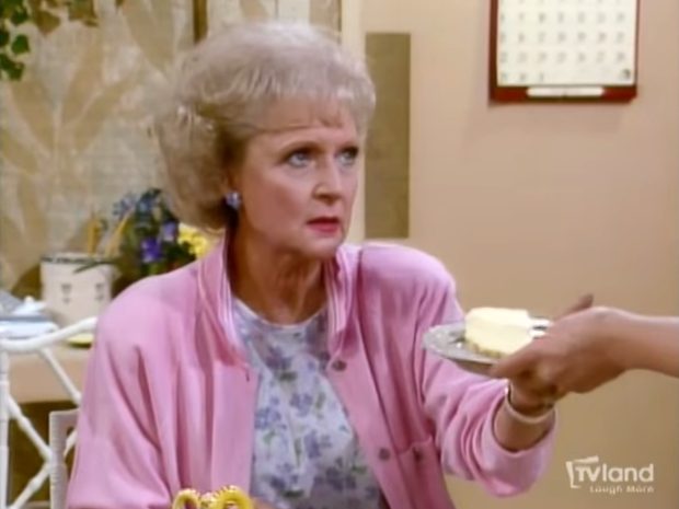 Betty White as Rose Nylund Golden Girls cheesecake kitchen scene