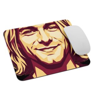 Kurt Cobain Vector Portrait Retro Mousepad - Music Legend