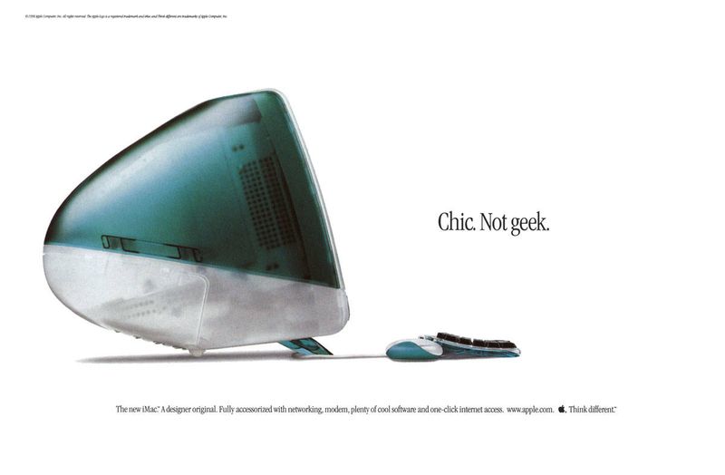 1998 iMac Apple ad chic not geek