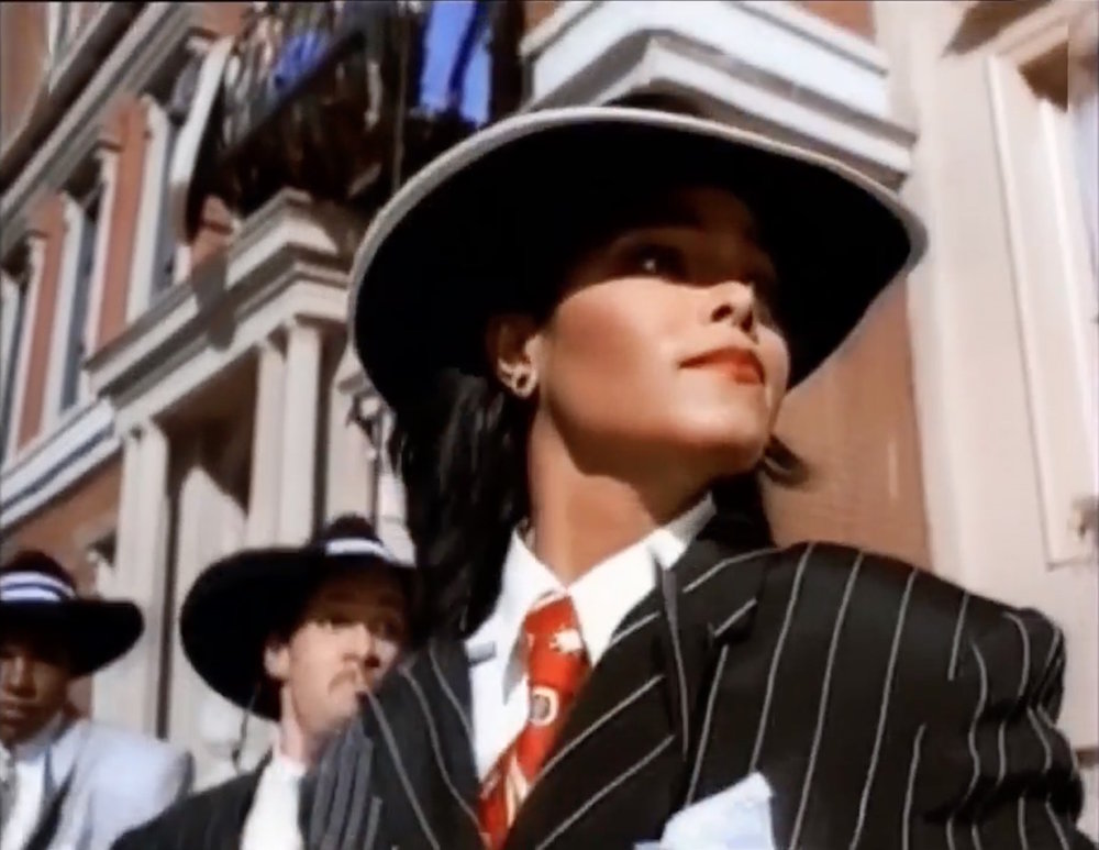 Janet Jackson in zoot suit in the Alright music video 1990
