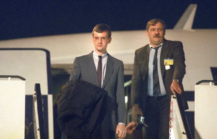 Mathias Rust arrives back in West Germany August 1988 after Soviet release