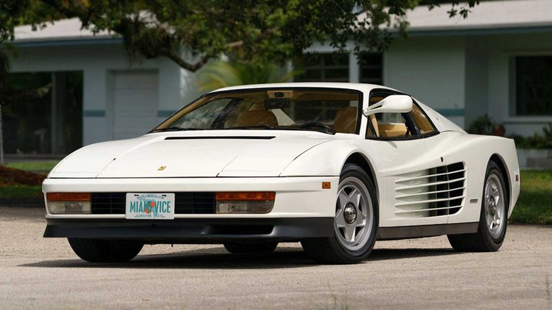 Miami Vice white Ferrari Testarossa 1986 Crockett car