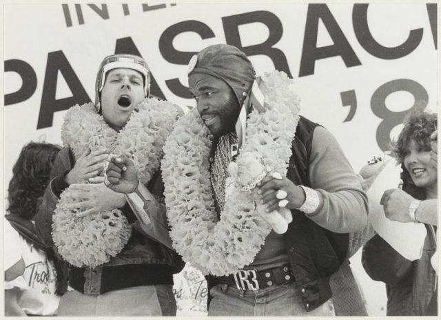 Mr T at Paasrace 1984 black and white period photo A-Team