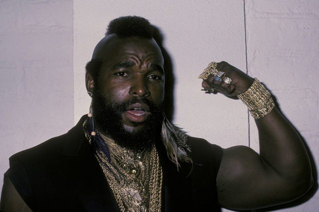 Mr T 1980s portrait gold rings wristband BA Baracus