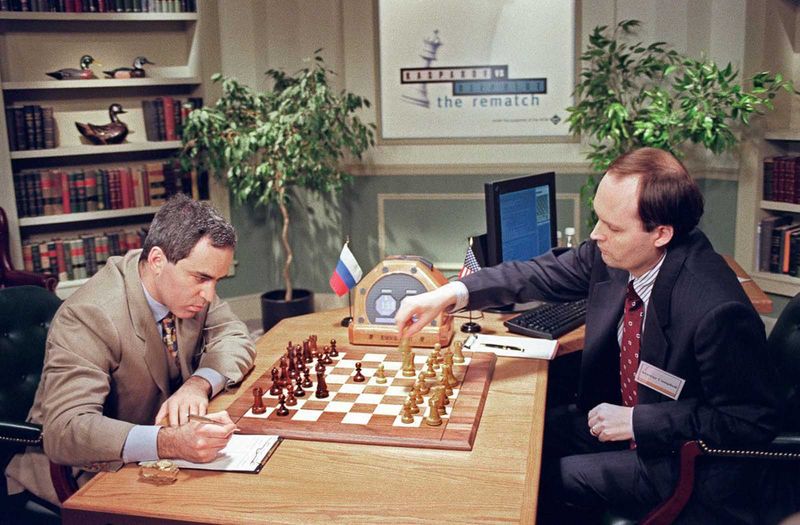 IBM scientist Murray Campbell makes a move for Deep Blue during 1997 match