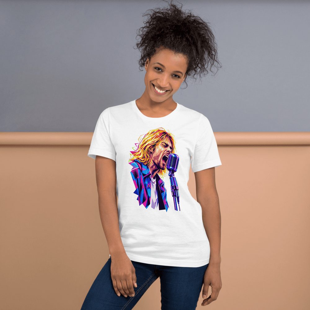 Kurt Cobain Grunge Vector Art T-Shirt - 80s Retro Design