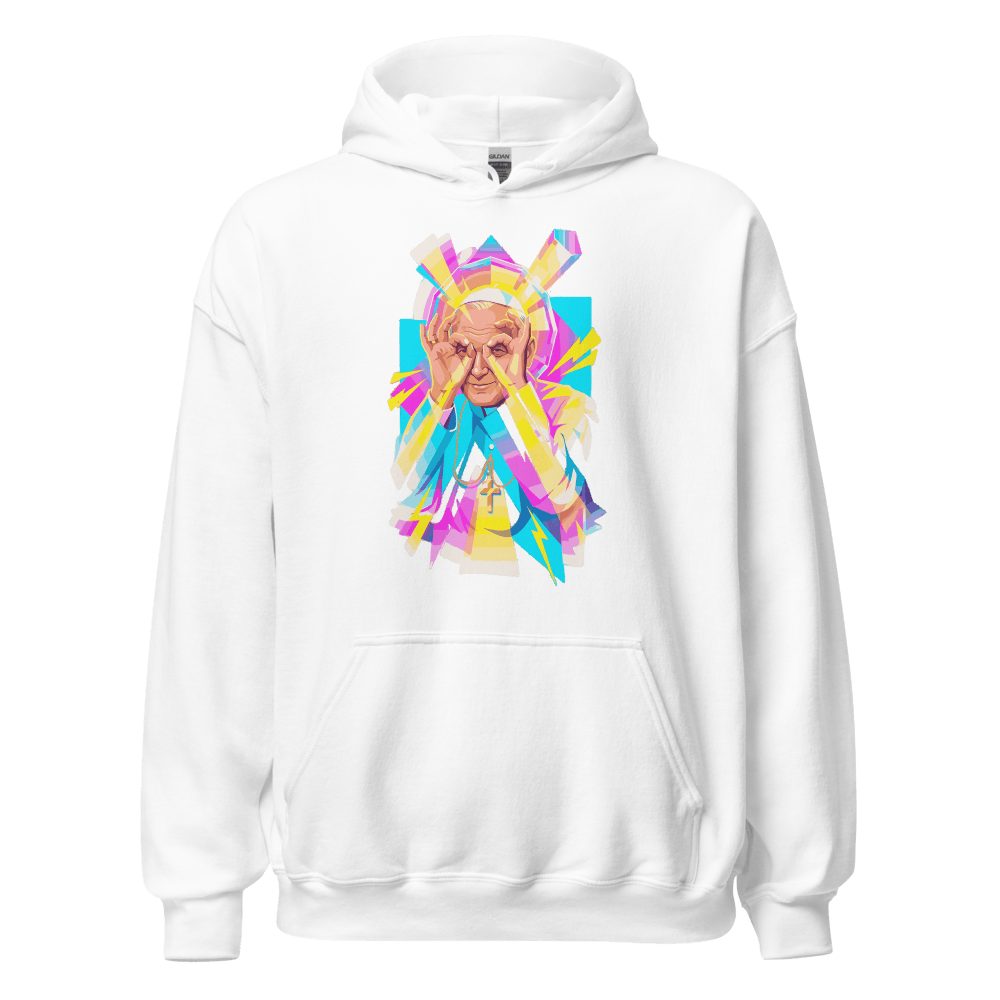 Pope John Paul II Retro Art 80s Style Hoodie